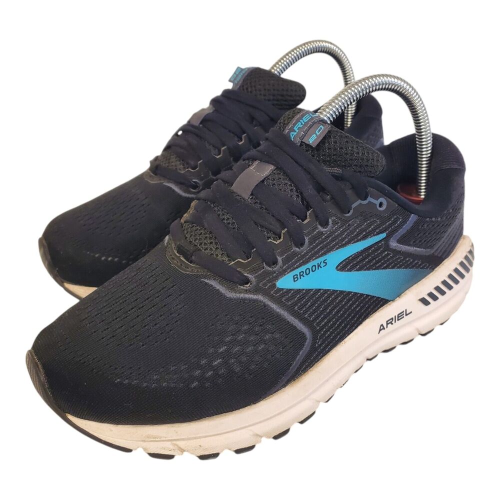 BROOKS Shoes ARIEL 20 Womens Size 8 Black White Running Sneaker 1203152R064